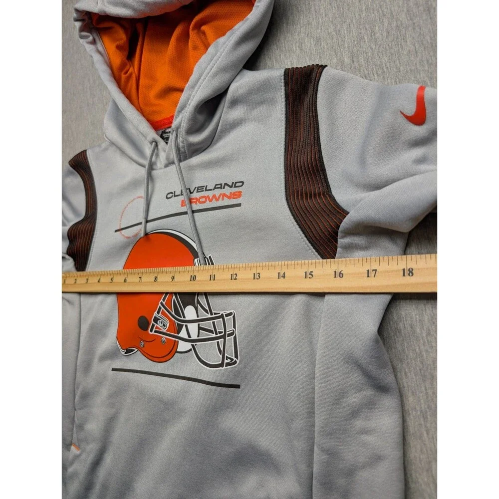 Cleveland Browns Gray NIKE On-Field BIG HELMET Hoodie Sweatshirt SZ XS Dri-fit